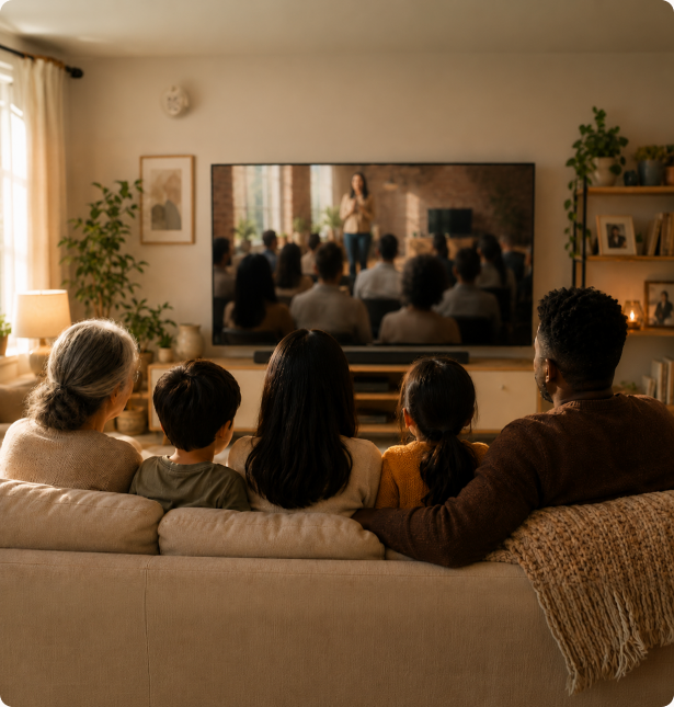 Community watching a live stream together